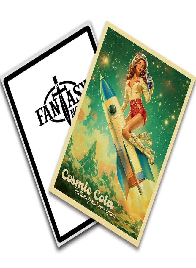 Fantasy North - Cosmic Cola #2-50s Retro Vintage - Rocket Girl - 100 Textured Matte TCG Card Sleeves - Fits Magic MTG Commander Pokemon and Other Card Games - Playing Card Sleeves - Image 3